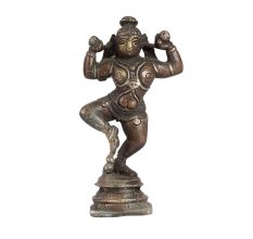 Brass Lord Krishna Dancing Statue in Antique Finish