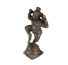 Brass Lord Krishna Dancing Statue in Antique Finish