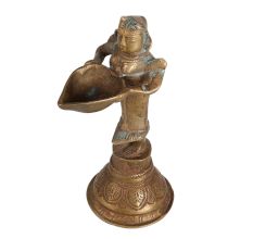 Vintage Deeplakshmi Statue with Bell for DÃ©cor