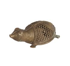 Small Handmade Brass Turtle in Jali Work
