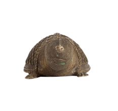 Small Handmade Brass Turtle in Jali Work