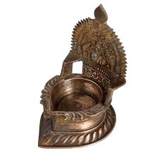 Indian Brass Gajalakshmi Oil Lamp for Pooja