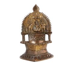 Indian Brass Gajalakshmi Oil Lamp for Pooja