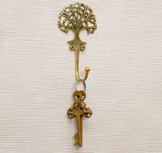 Golden Brass Tree Wall Hooks for Hanging