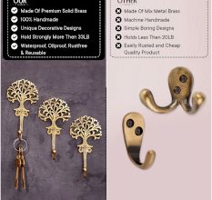 Golden Brass Tree Wall Hooks for Hanging