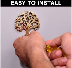Golden Brass Tree Wall Hooks for Hanging