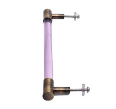 Clear Pink Cylinder Glass Door Handles