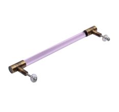 Clear Pink Cylinder Glass Door Handles