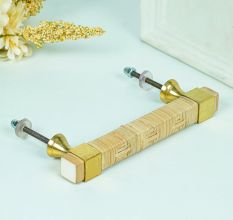 Brown Wooden Rattan Door Handles