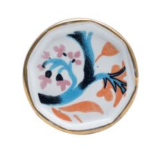 White Octagon Ceramic Floral Dresser Knobs and Pulls