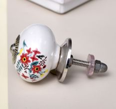 Ceramic Multicolor Floral Pattern Cabinet Knobs
