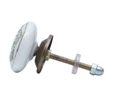 Sage Green Golden Floral Cabinet Knobs for Drawer