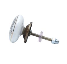 Grey Golden Floral Cabinet Knobs