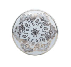 Grey Golden Floral Cupboard Knobs
