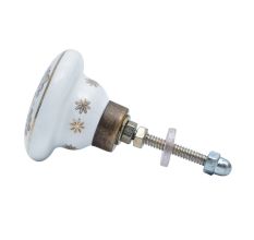 Grey Golden Floral Cupboard Knobs