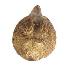 Brass Engraved Conch Shell for Pooja