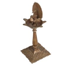 Beautiful Used Oil Lamp Made of Brass