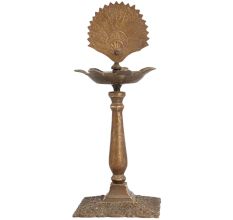 Beautiful Used Oil Lamp Made of Brass