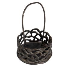 Elegant Black Brass Basket for Decor