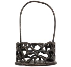 Elegant Black Brass Basket for Decor