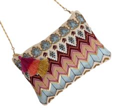Multicolor Handcrafted Beaded Cotton Sling  Side Bag For Women 