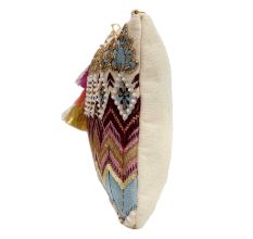 Multicolor Handcrafted Beaded Cotton Sling  Side Bag For Women 
