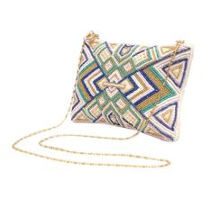 Multicolor Handcrafted Beaded Cotton Sling  Type Of Bag For Women 