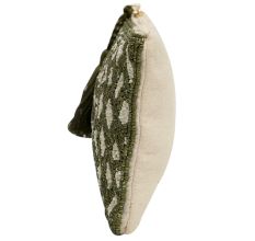 Green Beaded Cotton Clutch Hand Bag For Women 