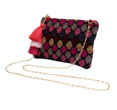 Multicolored Cotton Cross Body Mini Bags For Women