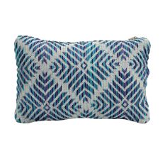 Blue Geometric Beaded Cotton Clutch Types Of Bags  For Women 