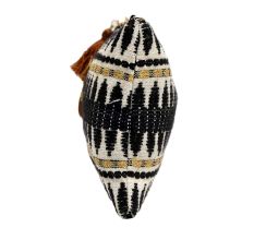 Black And White Abstract Cotton Crossbody Hand Bags For Women 