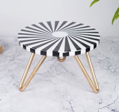 Round Cake Stand in Black and White Colour