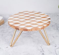 Handcrafted High Quality Wood and Resin Cake Stand