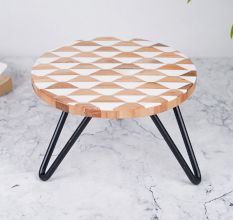 Handcrafted High Quality Wood and Resin Cake Stand