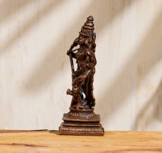 Copper Statue of Goddess Durga Slaying Demon Mahishasura