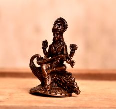 Handmade Goddess Saraswati Copper Murti