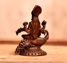 Handmade Goddess Saraswati Copper Murti