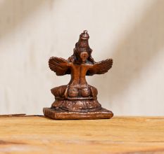 Handmade Lord Garuda Copper Statue in Antique Finish