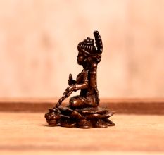 Handmade Goddess Dhana Lakshmi Copper Statue for Decoration