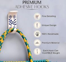 Handcrafted White Ceramic Adhesive Hook