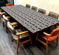 Black & White Leaf Patterned Table Top