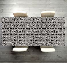 Black & White Leaf Patterned Table Top