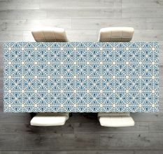 Beautiful Blue Flowers Engraved Table Top