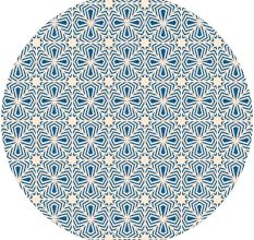 Beautiful Blue Flowers Engraved Table Top