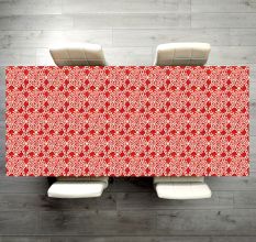 Wood and Resin Table Top in Red & White Colour
