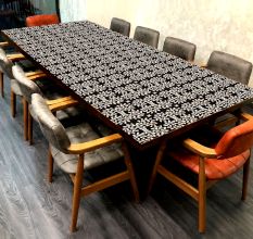 Adorning Table Top with White Leaf Inlay Work