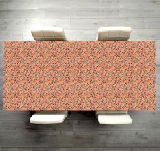 Orange & Grey Leaf Pattern Table Top for Home