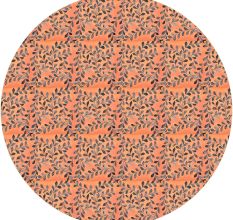 Orange & Grey Leaf Pattern Table Top for Home