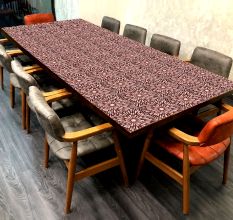Brown Coloured Floral Pattern Table Top