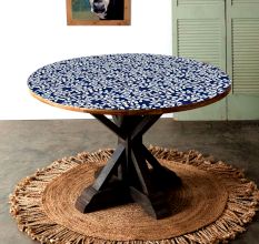 Beautiful Handmade Table Top in Blue & White Colour
